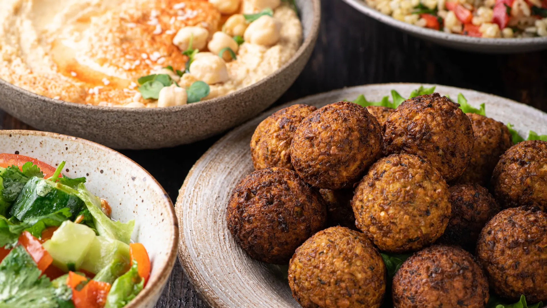 Taste of Lebanon falafel, hummus, and mezze